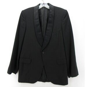 VINTAGE After Six Coat 38 Rudofker Tuxedo Blazer Satin Lapel Shawl 70s